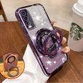 For Vivo Y20 Y20i 2021 Y20s G Y12A Y12s Case with Ring Stand Holder Fashion Bg Soft TPU Plating Bumper Back Cover Protector Phone Casing. 