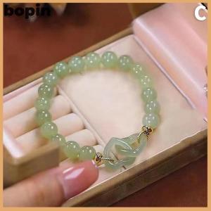 Bopin Summer Valentines Day Gift Love Heart Beads Charm Bracelet for Women Girl Fashion Natural Bracelet To Love Jewelry Gifts