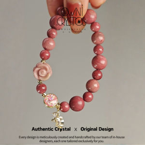 【OwniCrystos】Crystal for Romace & Love Original Rhodonite Crystal Gemstone Bracelet for women