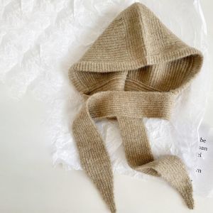 HUNIU HOUSE Chống gió Mũ trùm đầu Mùa đông Ấm áp Mũ len có mũ Thời trang Dày Khăn quàng cổ