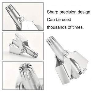 Stainless Steel Manual Nose Hair Trimmer-Ear and Nose Hair Remover for MenWashableRoundPortable
