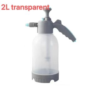 Transparent 2L high pressure spray pot plastic garden tool sprinkler household watering pot cleaning flushing etc