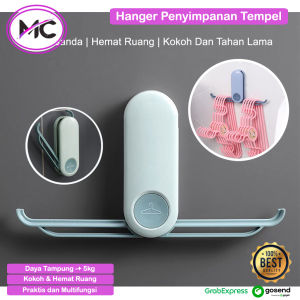 Hanger Alat Penyimpanan Gantungan Baju Tempel Dinding Perekat Kuat Gantung Baju Pakaian Lipat Portable