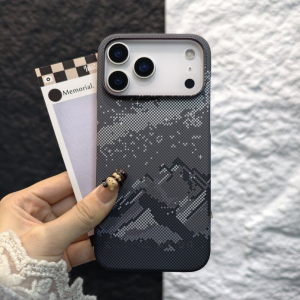 For Magsafe Carbon Fiber Snowflake Magnetic Case For iPhone 17 Air 16 15 14 17 Pro Max Frosted Frameless Shockproof Bumper Cover