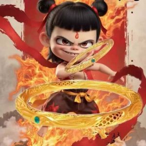 ELIN Alloy Ne Zha 2 Bracelet Hard Rhinestone Nezha Qiankun Circle Classic Mythical Artifact Couple Golden Wristband Boys