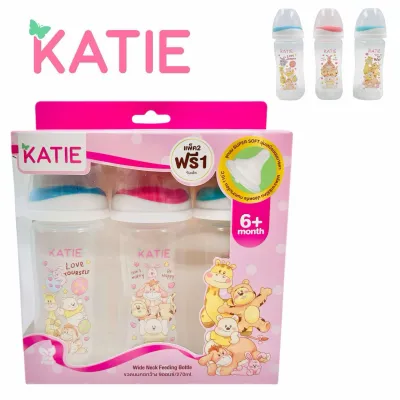 สินค้าขายดี 🌈 ขวดนมเด็ก จุกนมไม่ดูดไม่ไหล KATIE (เคที่) ขวดนมคอกว้าง PP ขนาด 5 และ 9 ออนซ์