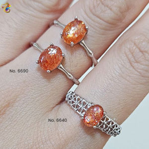 Collection Grade Golden Strawberry Sunstone S925 Silver Rings (2 Types to Choose)