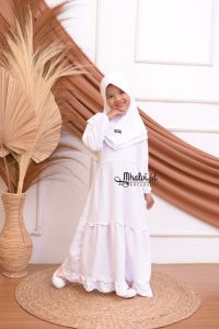 GAMIS SET HIJAB ANAK MANASIK HAJI BAHAN CRINKLE AIRFLOW 2-10tahun