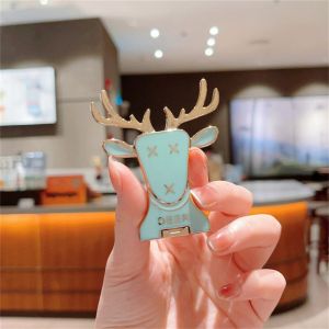 Zeallion Fashion Mobile Phone Case Back Stick Cute And Beautiful Accessories Ornaments Electroplated Deer Push And Pull Bracket