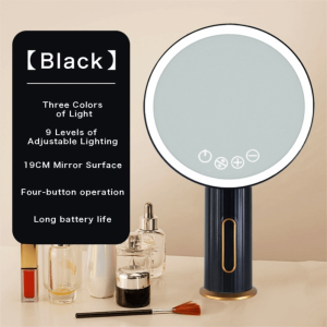 CANICE Rechargeable Vanity Mirror with Lights 3 LED Colors Touch Screen Makeup Mirror Brightness Adjustable Beauty Mirror