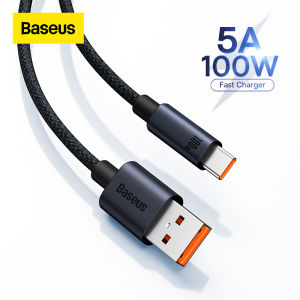 Baseus 100W USB Type C Fast Charging Cable For Huawei P50 P40 Pro 5A Super Charge USB C Cable For Xiaomi Honor