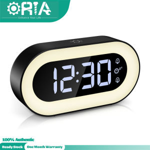 ORIA Đồng Hồ Báo Thức Nhạc LED Đồng Hồ Kỹ Thuật Số 2 Trong 1 Đèn Đêm Có Thể Điều Chỉnh Độ Sáng 12/24H Hỗ Trợ Ngủ Có Thể Sạc Lại Được Quà Tặng Đẹp Dành Cho Trẻ Em Học Sinh Thanh Thiếu Niên Người Ngủ Lớn
