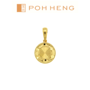 Poh Heng Jewellery 22K Glittering Round Pendant in Yellow Gold [Price by Weight]