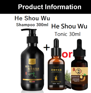 (FREE GIFT) READY STOCK-Shouwu solid hair anti-hair loss shampoo set anti-dandruff oil control shampoo for men and women