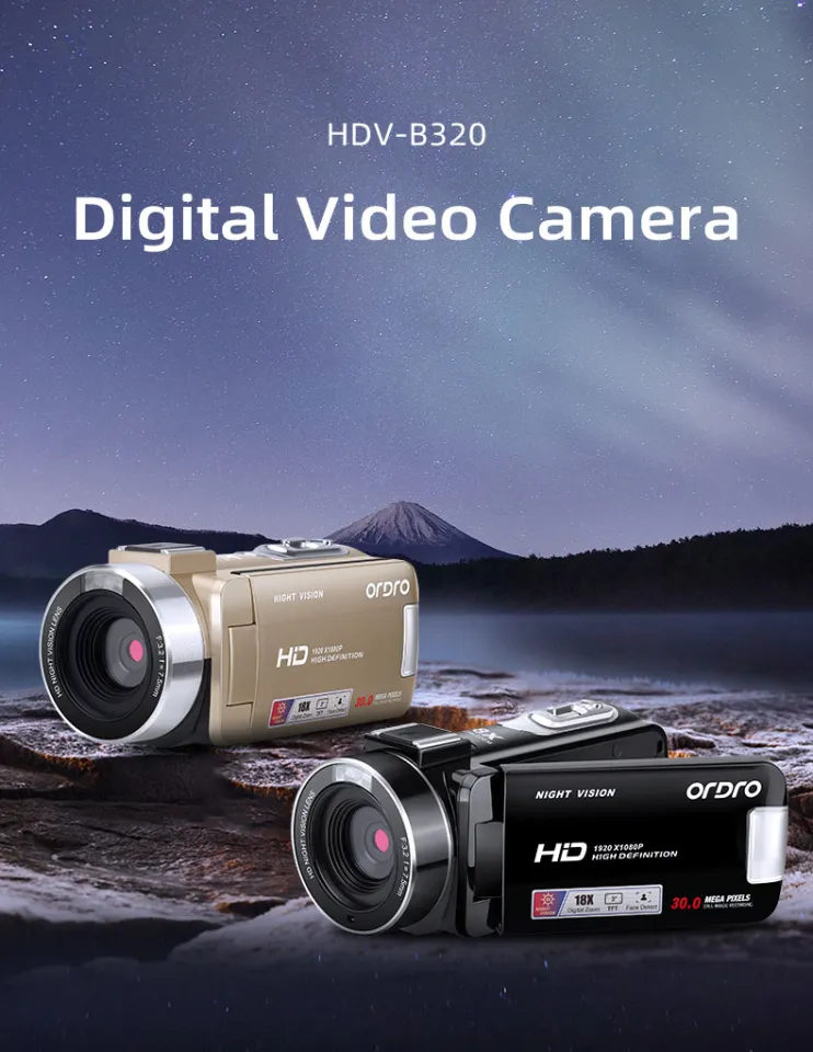 ORDRO HDV-B320 Full HD 1080P 30MP Camcorder 18X Digital Zoom