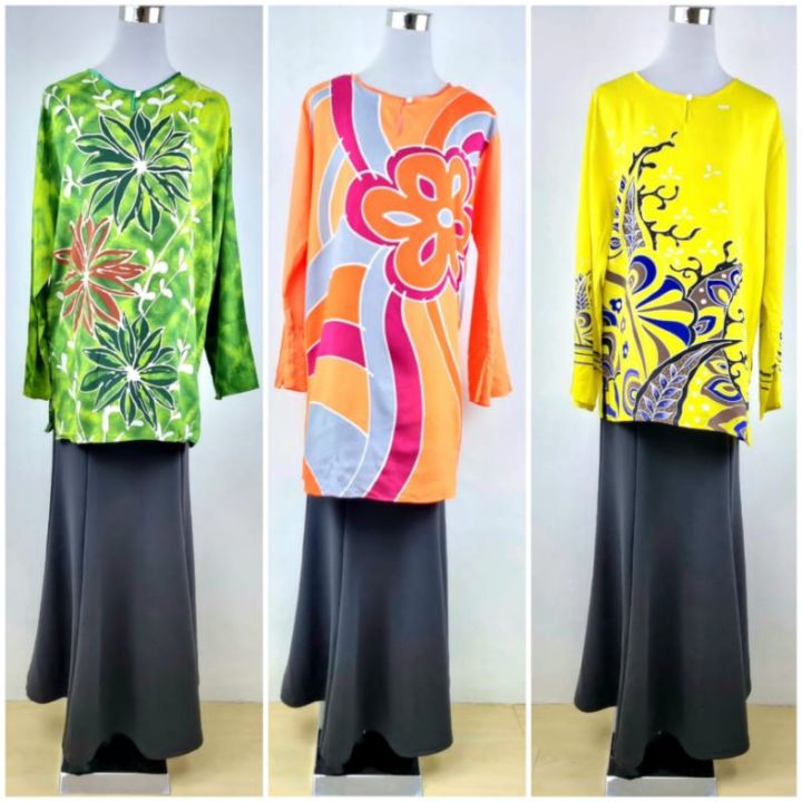BLOUSE BATIK COTTON TRENGGANU DESIGN PEMBORONG & PERUNCIT