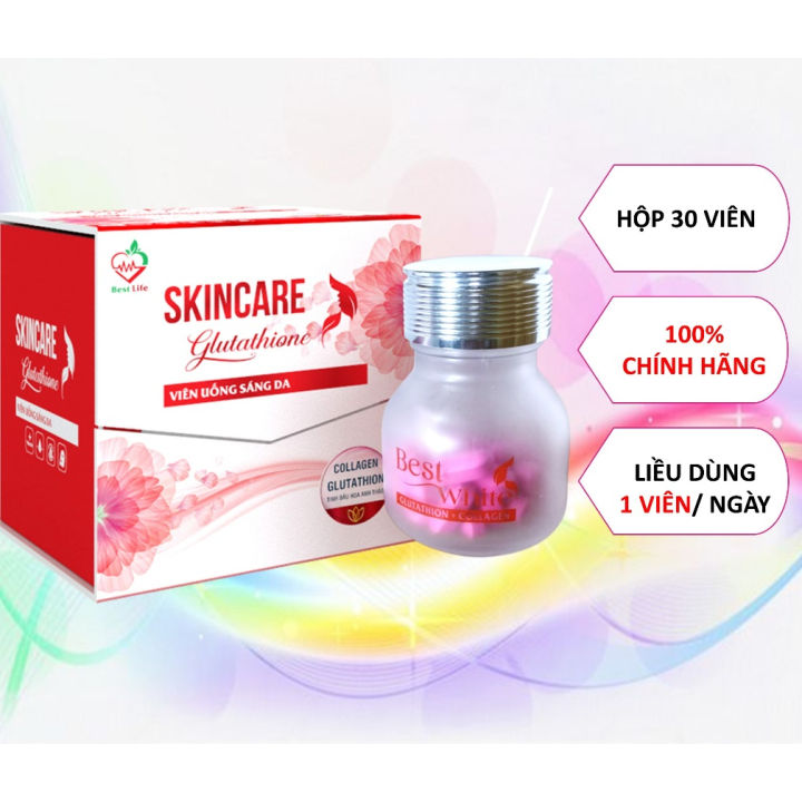 Vin ung trng da Best Life SkinCare Glutathione ngn nga lo ho lm  trng da m nm tn nhang hp 30 vin | Lazada.vn