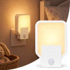 J2UQR3 Red Light Motion Sensor Night Lights Wireless Warm Light Wireless Wall Lamp LED US/UK/EU Night Lights for Bathroom Bedroom Living Room