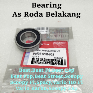 Klahar Bearing As roda belakang Honda Beat Scoopy Spacy Vario 110 karbu Injeski FI ESP 60/22 ORI ASLI AHM