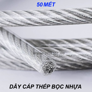 DÂY CÁP THÉP BỌC NHỰA CÁP LỤA BỌC NHỰA CÁP MẠ KẼM BỌC NHỰA PVC PHI 6mm CHỐNG GỈ SÉT