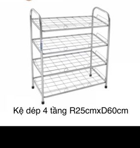 Kệ dép inox 201 PHP DÉP kích thước dài 60cm rộng 25cm hàng dày 4 tầng 5 tầng
