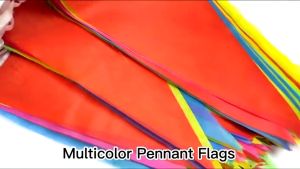 100 Meters 150pcs Triangle Flags Colorful Fiesta Flag Rainbow Pennant Banner Celebrate Party Decor PAZU