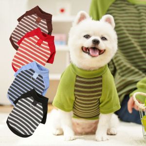VANITY Colorful Dog Hoodies Comfortable Soft Striped Pet Clothes Pet Jumpsuit Overalls Breathable Dog Pullover Going Out