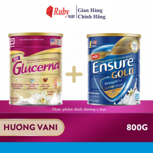 Combo Quà Thăm Bệnh – Glucerna & Ensure 800g Vani – Dinh dưỡng cho người bệnh người lớn tuổi