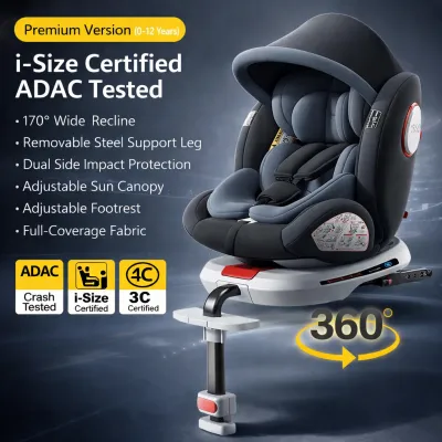 Beige Baby Car Safety Seat Comfortable Adjustable Portable For Newborns Cushion Carrier Secure belt Lightweight Stable