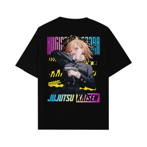 CallOut | Kaos Anime Jujutsu Kaisen Karakter Nobara Sablon Reflektif Rainbow Bahan Cotton Combed 24s High Quality