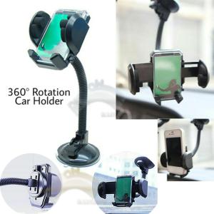 Rainbow Holder Phone Mobile Holder Tatakan Handphone Car Holder Tangkai Panjang (Rotasi 360 Derajat) / Universal Smartphone Stand & Tatakan Hp Mobil -Hitam