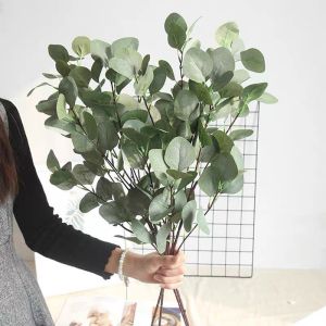 Cành lá táo giả - 1 cành 5 nhánh - 40 lá - dài 90cm - Cây giả hoa lụa Decor trang trí nhà cửa