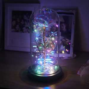 Kado Hadiah Bunga Mawar Lampu LED Lampu Meja Hias Dekorasi LED Bunga Mawar Kemasan Glass Hampers / Lampu hias LED  kamar tidur ruang tamu / Kado hadiah valentine romantis untuk pasangan pacar acara ulang tahun pernikahan sahabat wisuda