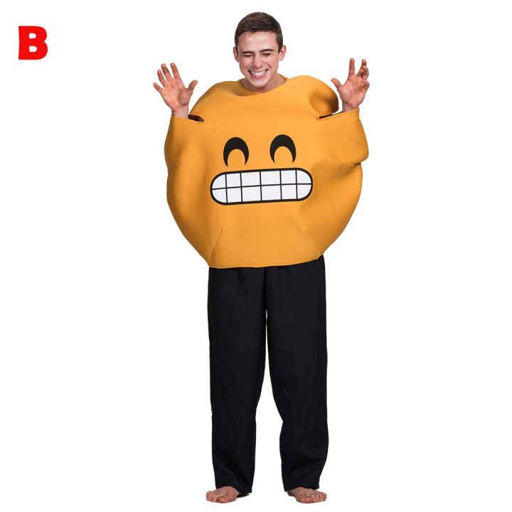 Emoji Costume Masquerade Christmas Party Halloween Fun Emoticon Cosplay ...