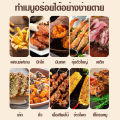 MTS หม้อทอดไร้น้ํามัน 12L กระจกเสริมความหนา หม้อทอดไร้น้ำมันเชิงพาณิชย์ 1350W Air fryer  180°หน้าต่างโปรงใส. 