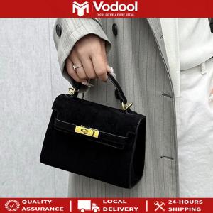Women Faux Suede Top Handle Bag Solid Color Underarm Purse for Travel Work