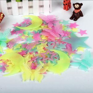 3D Stars Glow In The Dark Luminous Fluorescent Wall Stickers Bedroom Home Decor Wall Art Kids Toys
