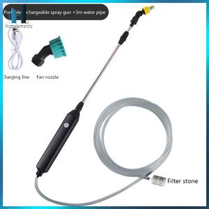 【Homelements】Garden Watering Spray G-un with Water Pipe Electric Sprayer Nozzle USB Charging Garden Plant Mister for Watering Plants