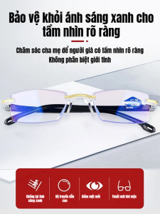 kính đọc sách thoải mái khi mặc kính đọc sách đa tròng và hai tròng ổn định lưỡi cắt không khung