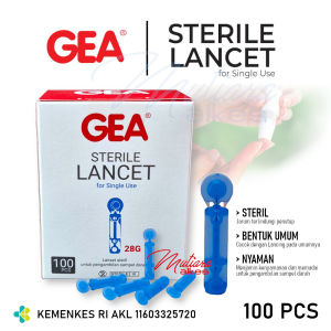 Blood Lancet GEA ONEHEAL 28G - Jarum pengambil sample darah isi 100pcs