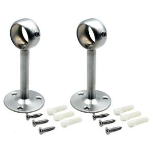 2pcs 25x100mm Ceiling Mounted Curtain Rod Brackets Stainless Steel Rods Holders For Drapery Poles