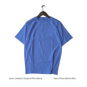 Kaos Lokalan | Kaos Polos Lengan Pendek Warna Biru