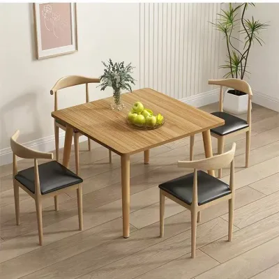 Small Household Table Solid Wood Square Dining Table Office Desk Set Simple Home Computer Study Desk Eco-friendly Wooden Table Nordic Style