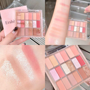 Lorzi ERSHIQI เอิร์ธสีตลับอายชาโดว์18สีคงทนเพิร์ลเมคอัพอายแชโดว์อิ่มตัว