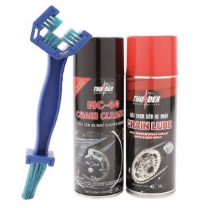 [HCM]Combo dưỡng sên Thunder Chain Lube 400ml và Rửa sên MC - 40 Chain Cleaner Tặng kèm Bàn chải vệ sinh sên 3D dùng cho xe sên xích trần sên phốt cao su xe Exciter Winner Sirius mô tô PKL Gian hàng Uy Tín Cam Kết Chính Hãng Giá Rẻ