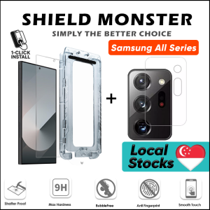 ShieldMonster Easy Install Screen Protector Tempered Glass for Samsung S26 Ultra / S26 / S26+ / S25 Ultra / S25 Edge / S25+ / S25 / S24FE / S24 Ultra / S24+ / S24 / S23 / A56 / A36 / A55 / A54 / A53 / A33 / A34 Ultra Plus Alignment Tray Instant