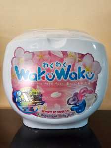 〔New〕 WaKu WaKu 4 in 1 Laundry Detergent Capsules / Cherry Blossom Scent (50 Pods)