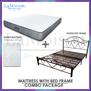 LaMoison COMBO SET Queen Size Bed Frame Super Base With Queen Rebonded Foam Mattress Katil Queen Tilam Queen 8 INCH - CM-BF80
