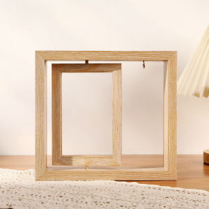 360° Double-Sided Rotating Wooden Photo Frame 6/7 Inch Tabletop Picture Frame Home Decor Birthday Gift Display