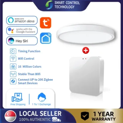 SCT Tuya wifi Smart LED Ceiling Lights CCT 24W/36W/45W Lights++Zigbee Wireless Gateway Hub Smart Life App Wireless Remote Controller Gateway Smart Home Control System Family Center